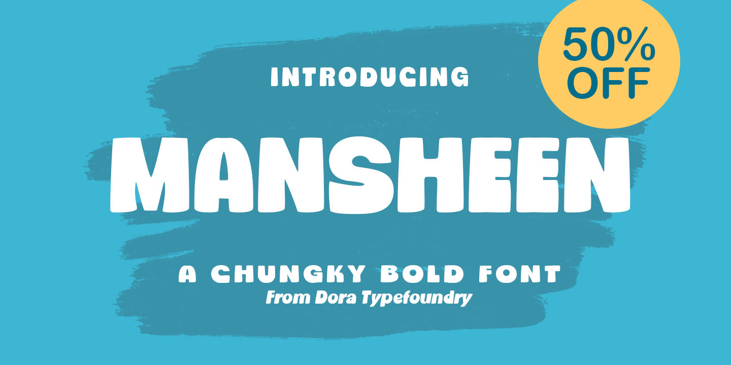 Beispiel einer Mansheen Italic-Schriftart